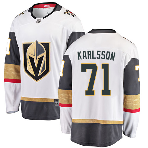 Men Vegas Golden Knights 71 Karlsson Fanatics Branded Breakaway Home White Adidas NHL Jersey